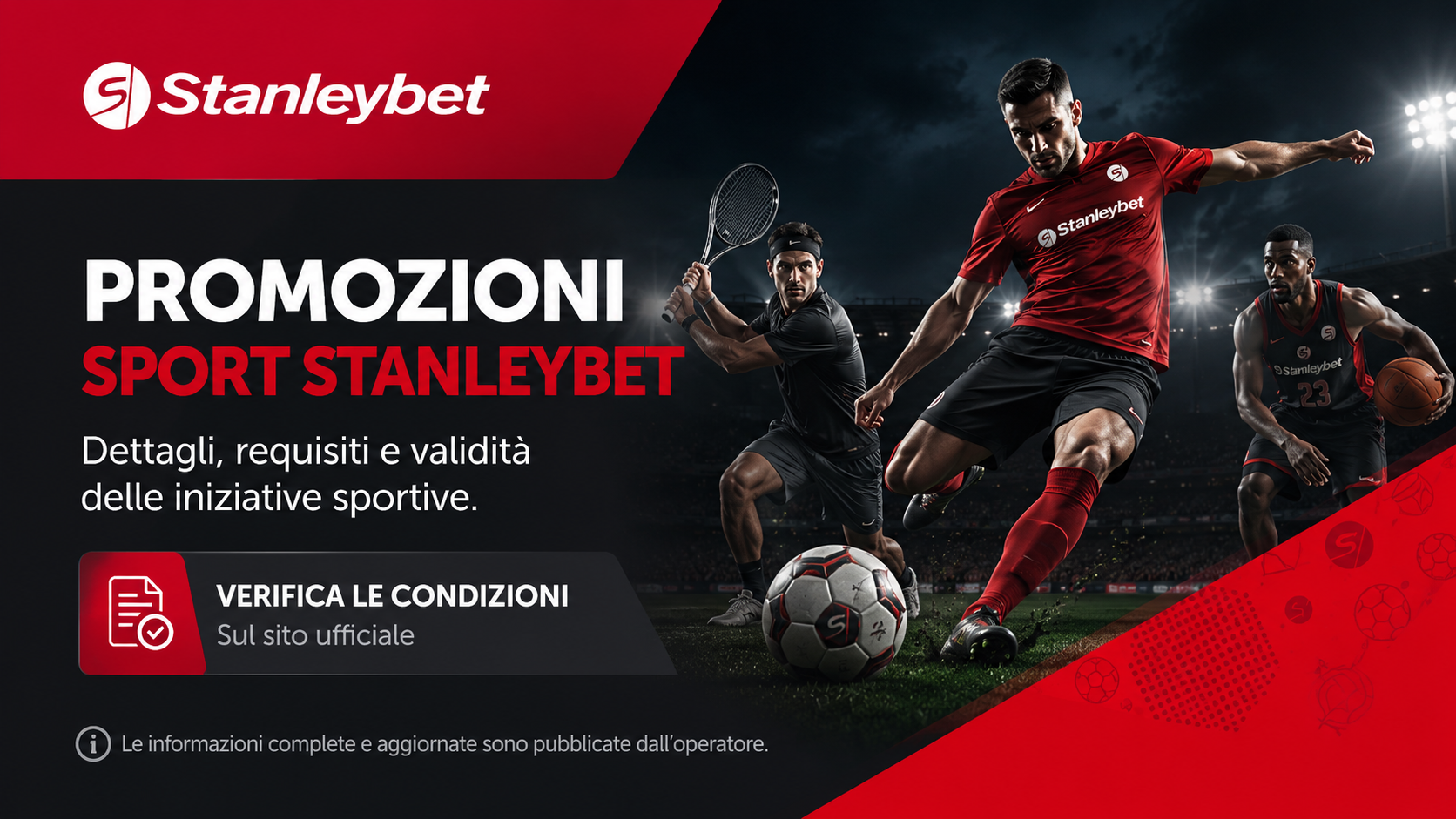 Banner informativo Stanleybet sulle promozioni sportive