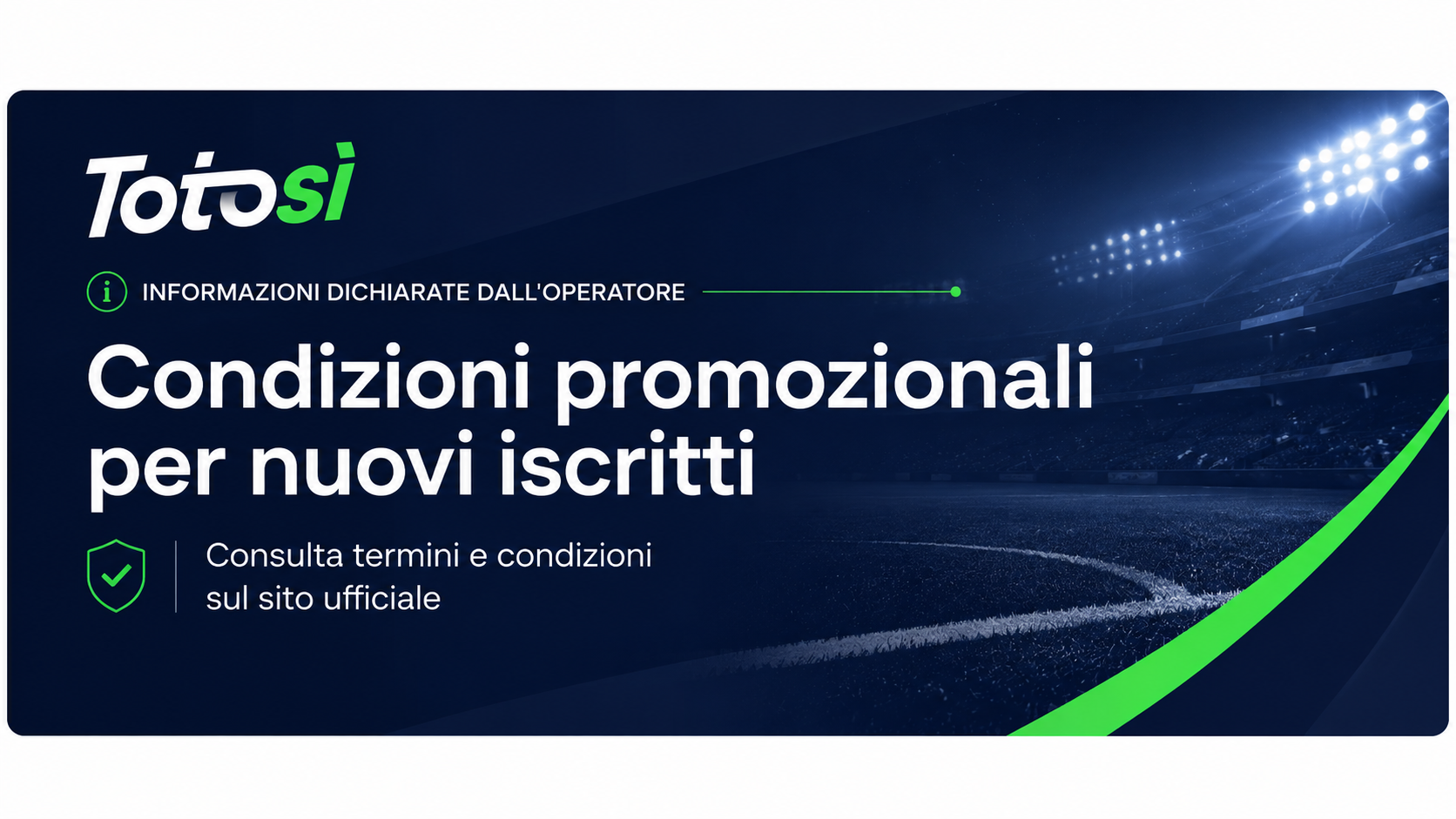 Banner informativo TotoSi sulle promozioni sportive